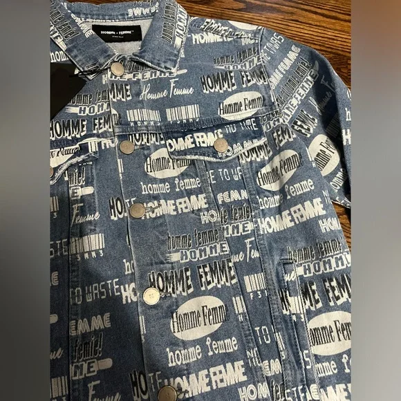 Homme + Femme logo denim jacket. - Picture 3 of 3